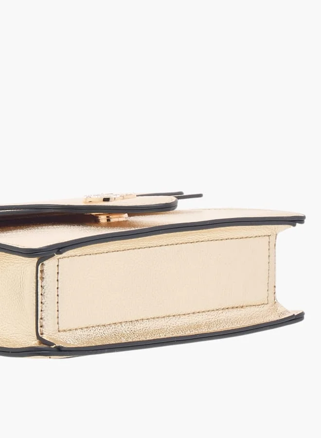 Le Confort Womens Le Confort Crossbody Mettalic Wih Metal Strap