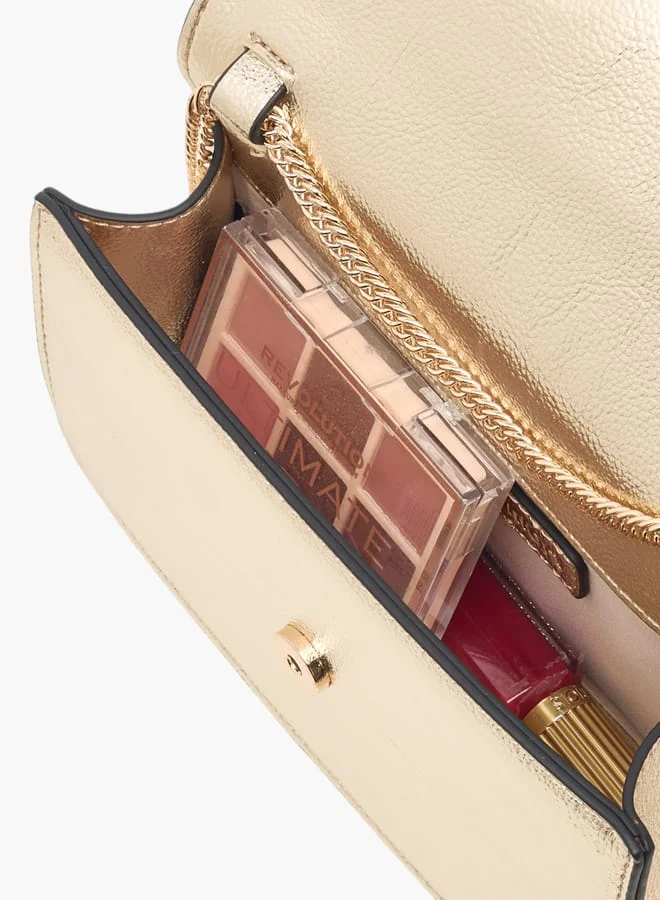 Le Confort Womens Le Confort Crossbody Mettalic Wih Metal Strap