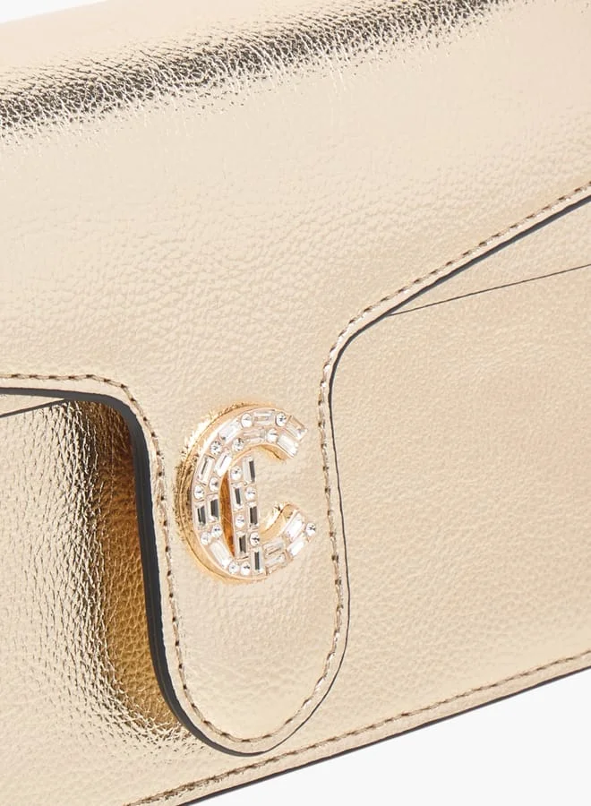 Le Confort Womens Le Confort Crossbody Mettalic Wih Metal Strap