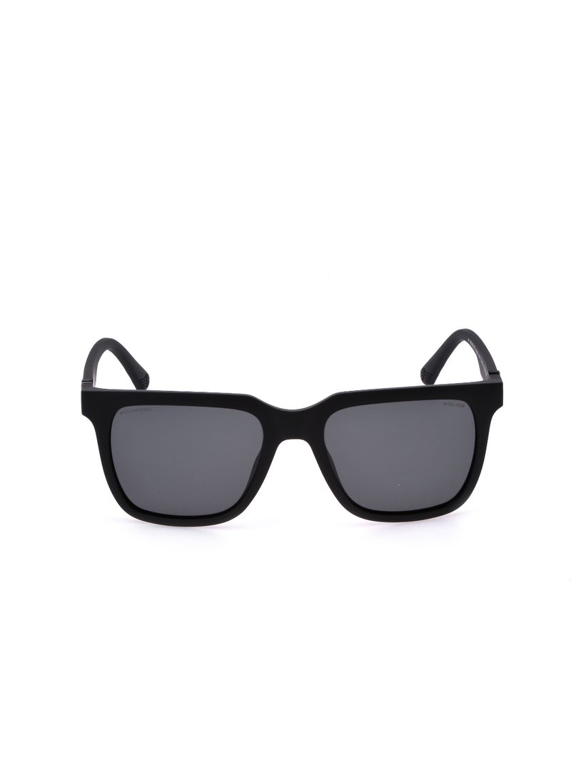 POLICE - Men's Square Shape Polarized  Sunglasses SPLN34V54U28Z - Lens Size: 54 Mm - Matt Black - Image 1