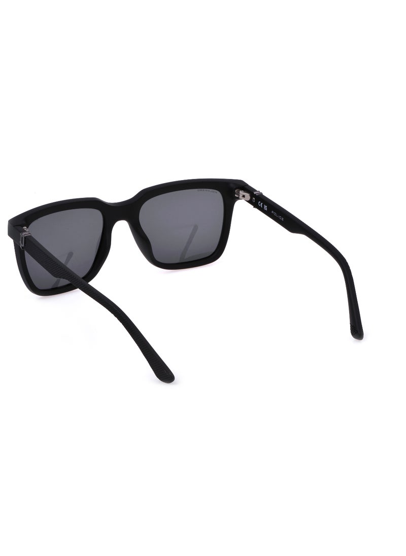 POLICE - Men's Square Shape Polarized  Sunglasses SPLN34V54U28Z - Lens Size: 54 Mm - Matt Black - Image 1