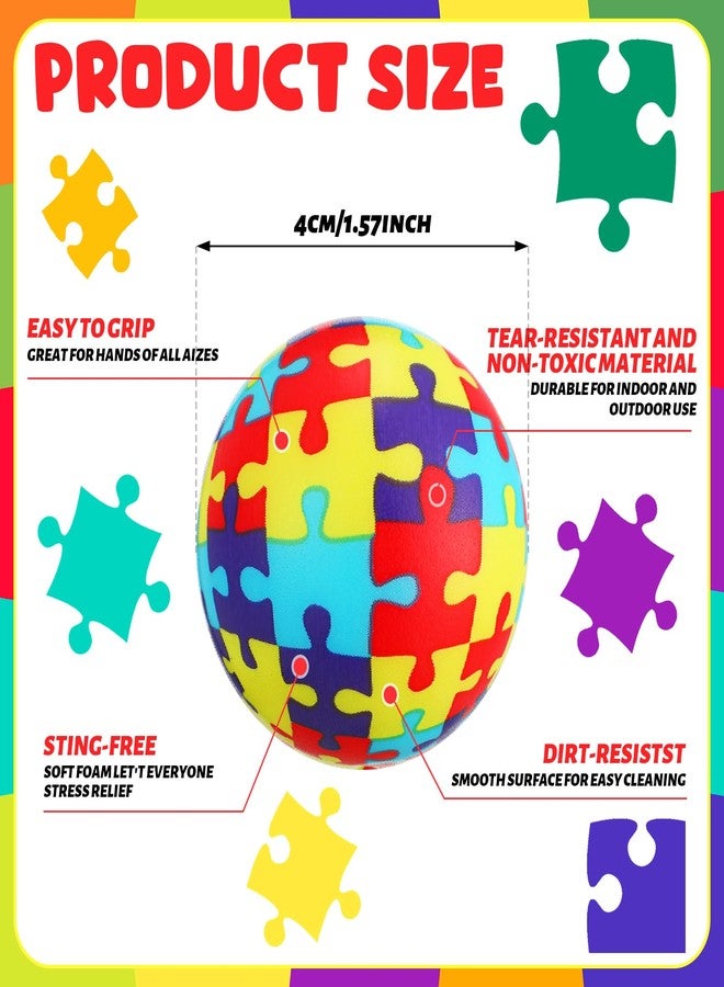 Arrowbash Autism Awareness Stress Ball Autism Awareness Accessories Bulk 1.57 Inch Multicolor Sensory Stretchy Ball Autism Awareness Gift for Autistic Children Women Men Therapist(72 Pcs) - Image 2