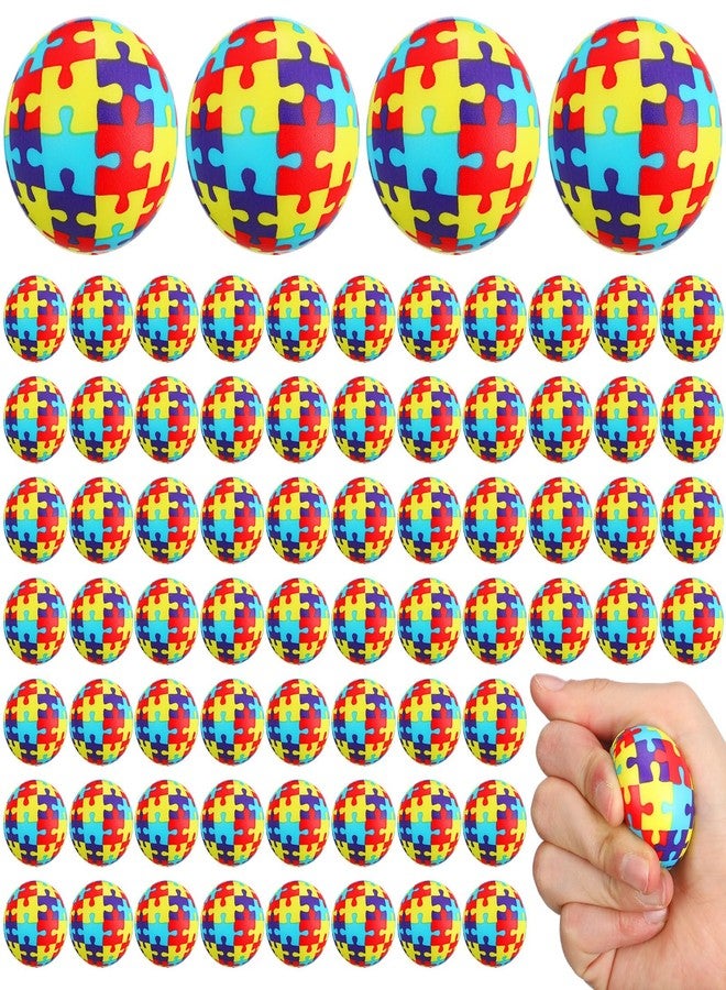 Arrowbash Autism Awareness Stress Ball Autism Awareness Accessories Bulk 1.57 Inch Multicolor Sensory Stretchy Ball Autism Awareness Gift for Autistic Children Women Men Therapist(72 Pcs) - Image 1