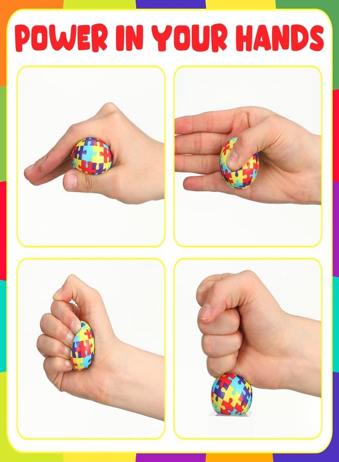 Arrowbash Autism Awareness Stress Ball Autism Awareness Accessories Bulk 1.57 Inch Multicolor Sensory Stretchy Ball Autism Awareness Gift for Autistic Children Women Men Therapist(72 Pcs) - Image 3