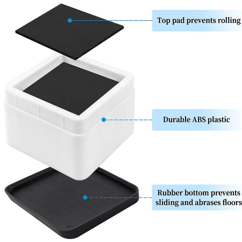 BTSD-Home Bed Risers 3 or 6 Inch Heavy Duty Stackable Furniture Risers for Sofas Table Couch Chair Bed Raisers 4 Pack White - Image 3