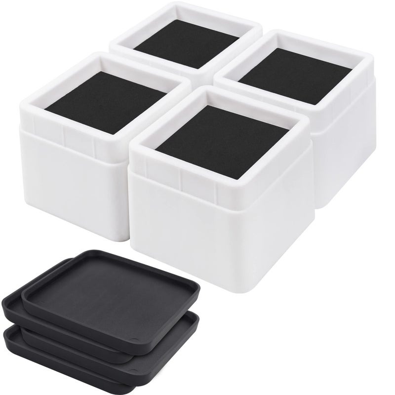 BTSD-Home Bed Risers 3 or 6 Inch Heavy Duty Stackable Furniture Risers for Sofas Table Couch Chair Bed Raisers 4 Pack White - Image 4