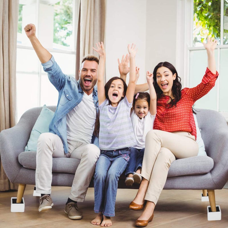 BTSD-Home Bed Risers 3 or 6 Inch Heavy Duty Stackable Furniture Risers for Sofas Table Couch Chair Bed Raisers 4 Pack White - Image 5