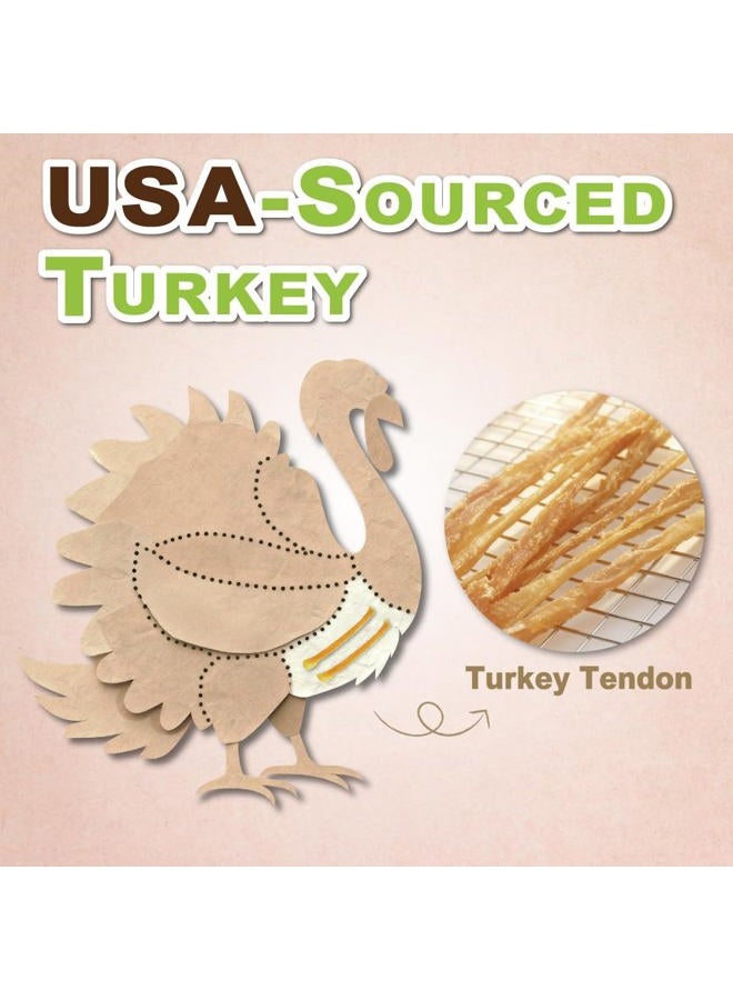 A Freschi srl Turkey Tendons for Dogs, Long-Lasting, Hypoallergenic Rawhide Alternative, Human Grade, Healthy Puppy Chews, Natural Dog Treats for Small Dogs, Strips, 3oz Pack - Image 3