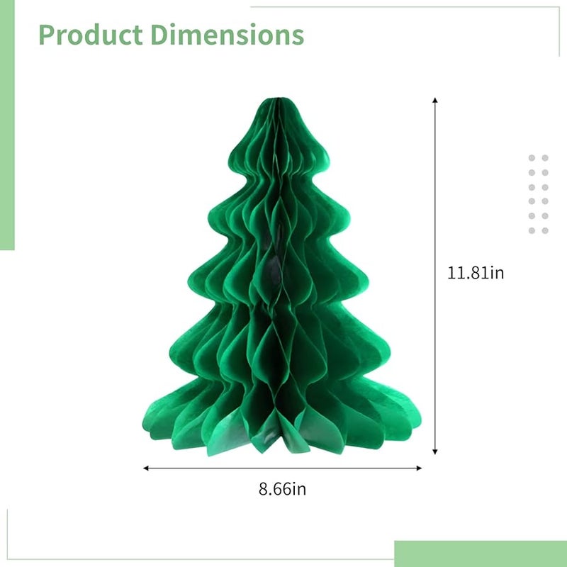 Green 3D Honeycomb Christmas Tree Hanging Decoration For Home Window Door Ceiling Table - Image 5