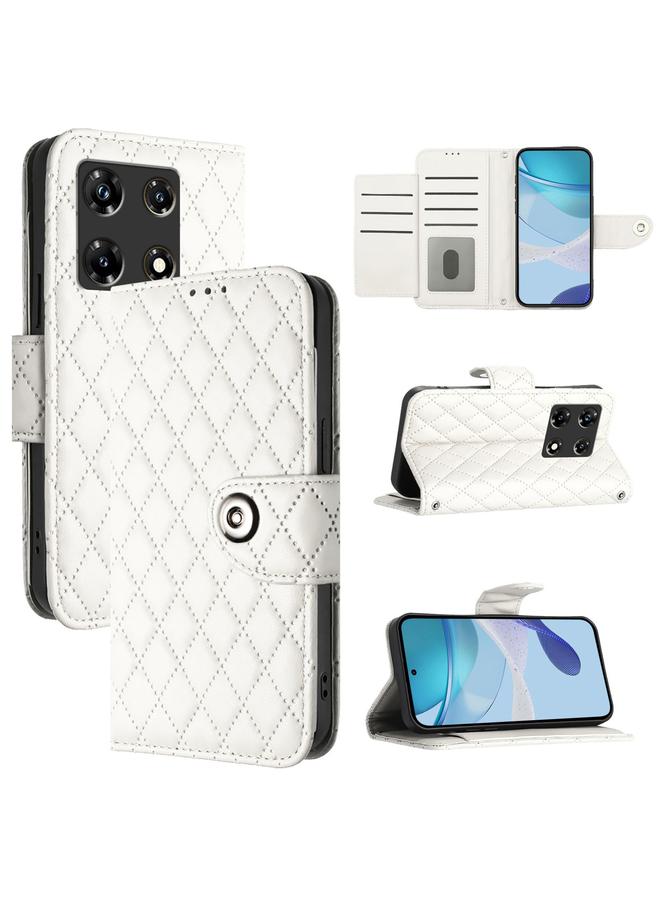 Zaboon Case For Infinix Note 30 Pro / Note 30 5G Rhombic Texture Flip Leather Phone Case with Lanyard - Image 1