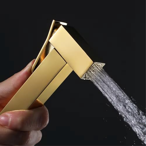 InArt Health Faucet for Bathroom, Premium Jet Spray with Hose and Holder, Superior Low Water Pressure Performance, Easy Grip Design, Durable Brass Material (Gold) - Image 1
