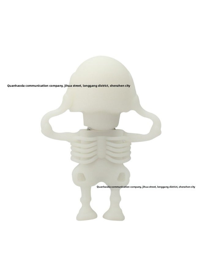 Generic Cartoon USB Flash Disk 3.0 & 2.0 Human Organ Skeleton Skull 64G Halloween Gift Skull Skull Skull USB Flash Disk-Color:2.0 White Skull-Capacity:64GB  - Image 1