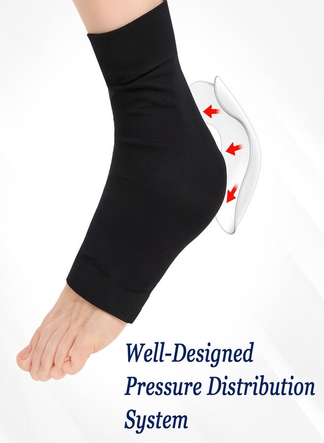 Hpmjz 2 Pcs Achilles Tendon Heel Protector Compression Padded Sleeve Socks Premium Gel Heel Socks Ankle Support Sock for Women Men Everyday Use Front Foot Shin Achilles Tendon Heels - Image 3