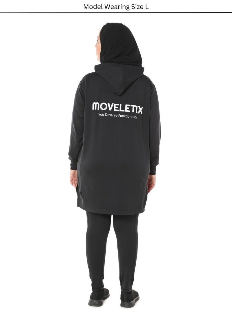 Moveletix Modest Gym Long Oversized Hoodie - Image 3