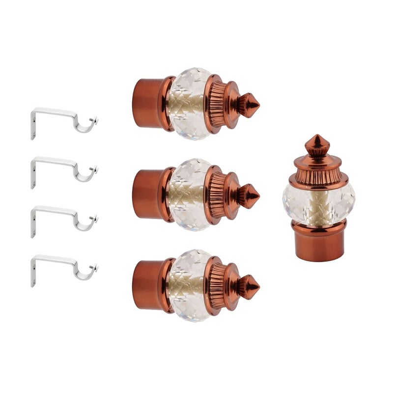Viya VVIYA Stainless Steel Curtain Bracket FinialsHolders for WindowDoor with Support Rose Gold Pack of 4 