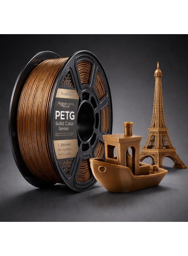 RobotGCC PETG Brown 3D Printer Filament 1.75mm 1KG, Durable Low-Warping Material, Natural Brown PETG Utility Color for Wood-Themed Models and Outdoor-Style Decor - Image 2