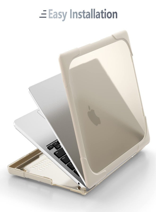 Batianda for M4 MacBook Air 13.6 inch Case 2025 2024 2022 Release Model A3240 A2681(M2) A3113(M3), Heavy Duty Shockproof Protective Hard Shell with Fold Kickstand & Keyboard Cover, Khaki - Image 4