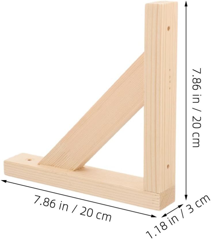 DOITOOL 2pcs Heavy Duty Floating Shelf Bracket Solid Wood Corner Bracket for Wall Mounting Sturdy Support for Shelving Home Garage Garden Storage - Image 3