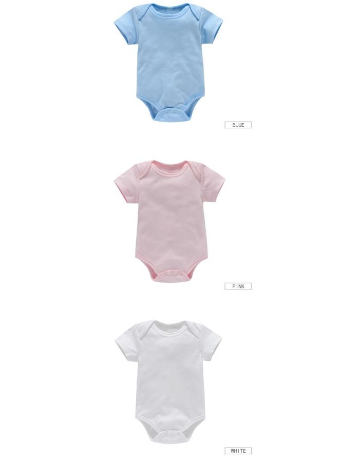 6 Pieces Short Sleeve Bodysuits Multipack Organic Cotton for Infant Baby Boys and Girls (3M) - Image 1