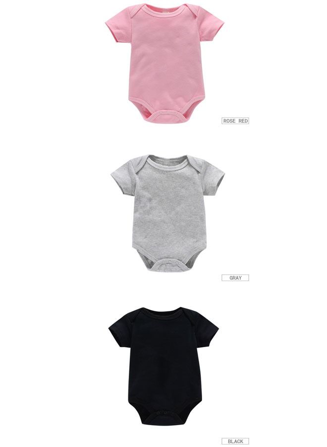 6 Pieces Short Sleeve Bodysuits Multipack Organic Cotton for Infant Baby Boys and Girls (3M) - Image 2