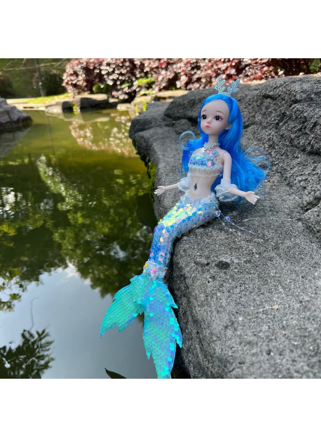 دمية حورية البحر على شكل حورية البحر من Dragon Princess هدية عيد ميلاد للأطفال من الشركة المصنعة لدمية الدمية - اللون: موسيقى خفيفة وذيل شاش وأجنحة السمك (لون الأجنحة عشوائي) - Image 4