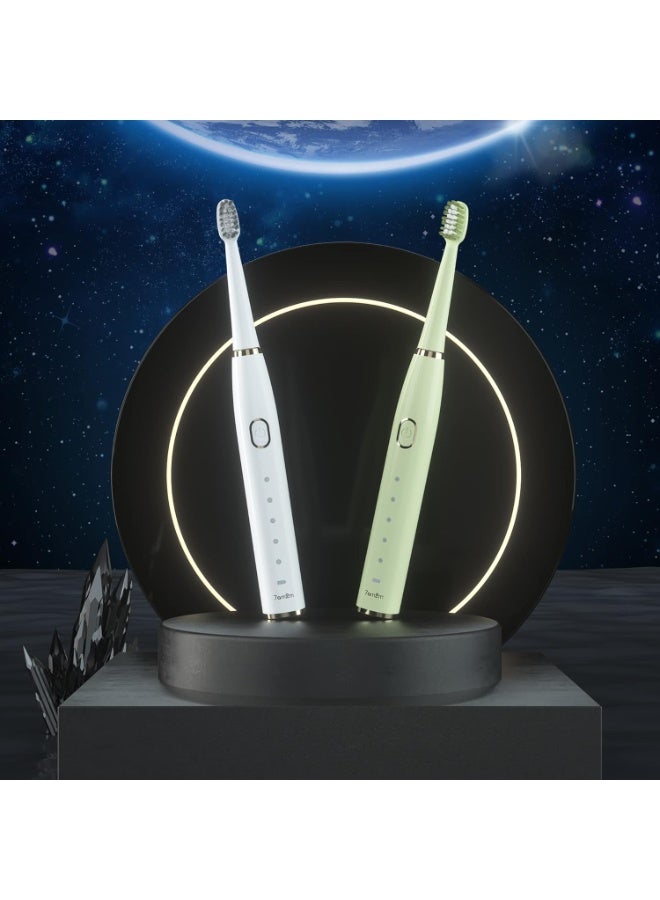 7AM2M Sonic Electric Toothbrush for Adults and Kids- High Power Rechargeable Toothbrushes with 8 Brush Heads,5 Adjustable Modes, Built-in 2-Minute Smart Timer,4 Hours Fast Charge for 30 Days (White) - Image 4