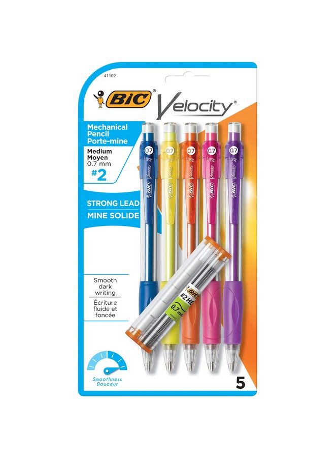 Bic قلم رصاص ميكانيكي من بيك قابل لإعادة التعبئة مع مقبض مطاطي 7 مم 5/عبوة متنوعة (Bicmv7P51Bk) - Image 2