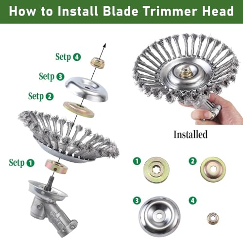 Supvox® Grass Trimmer Replacement Blades - Steel Multi Prongs Brush Cutter Head Blade - 20CM Garden Grass Cutter Blade - Universal Weed Brush Cutter - Brush Cutter Trimmer Accessories/Attachment - Image 3