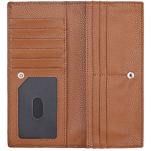 Lavemi Ultra Slim Thin Leather Women Wallet RFID Blocking Credit Card Holder Bifold Long Ladies Billfold (Brown) - Image 5