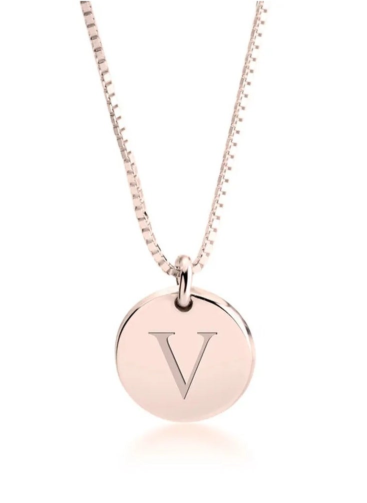 FK Jewellers - Silver 925 Personalized Engraved Letter Disc Necklace - Image 1