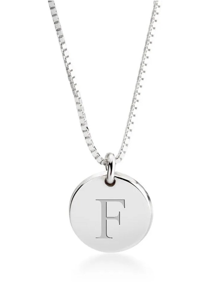 FK Jewellers - Silver 925 Personalized Engraved Letter Disc Necklace - Image 1
