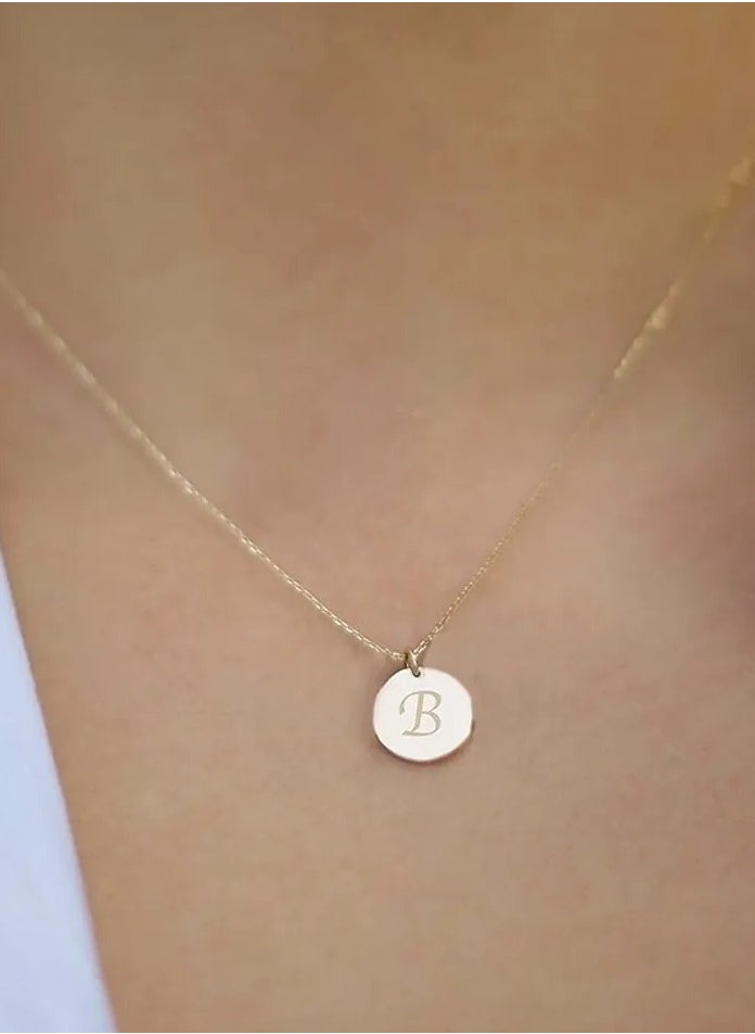 FK Jewellers - Silver 925 Personalized Engraved Letter Disc Necklace - Image 1