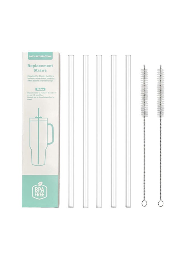 Cross-border Stanley PE Straw Replacement Suit Cloud Straw Cap Three-piece Set Stanley Water Cup 40oz Straw-Color:Box + 6 Tubes + 2 Brushes - Image 1