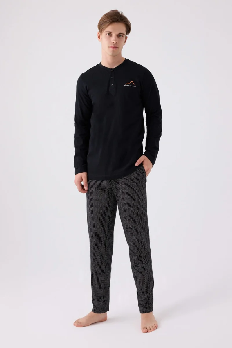 ارنيتا Men's Long Sleeve Pajama Set AR3172 Black