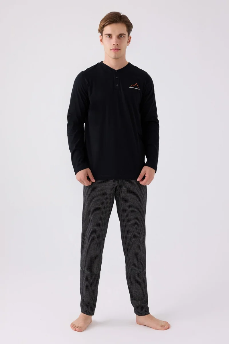 ارنيتا Men's Long Sleeve Pajama Set AR3172 Black