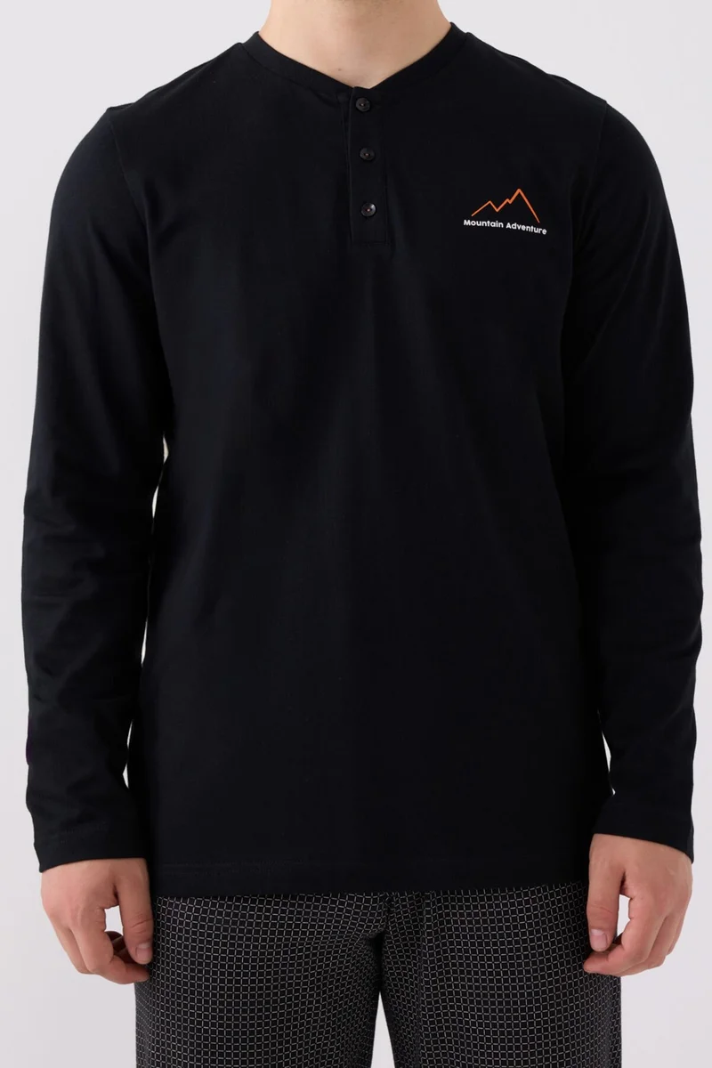 ارنيتا Men's Long Sleeve Pajama Set AR3172 Black