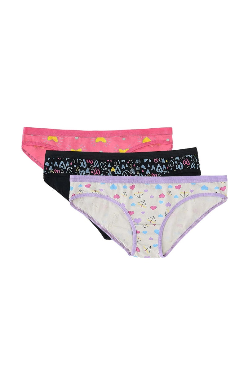 Dice Women's Underwear Set, 3 Non Padded Sport Bra Tops, 3 Cotton Bikini Panties - Image 4