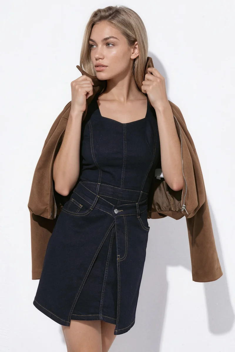 هيكاب Strappy Denim Mini Dress