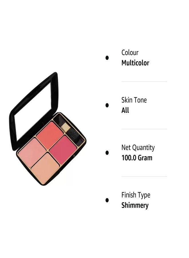 Glamezone 4 IN 1 BLUSHER PALETTE FOR WOMEN AND GIRLS (MULTICOLOR) (Multicolor) - Image 2
