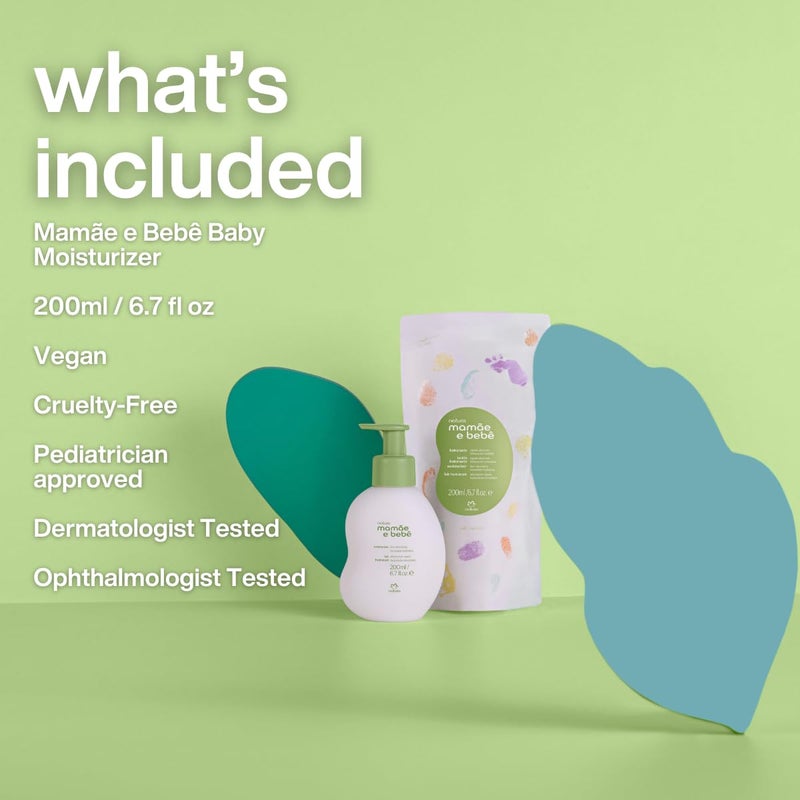 natura Mame e Beb Baby Fast Absorbing Moisturizer 100 Vegan Vegetable Oil Cupuau Butter 988 Natural Origin All Skin Types Cruelty Free Baby Essentials 67 fl oz 200ml - Image 4