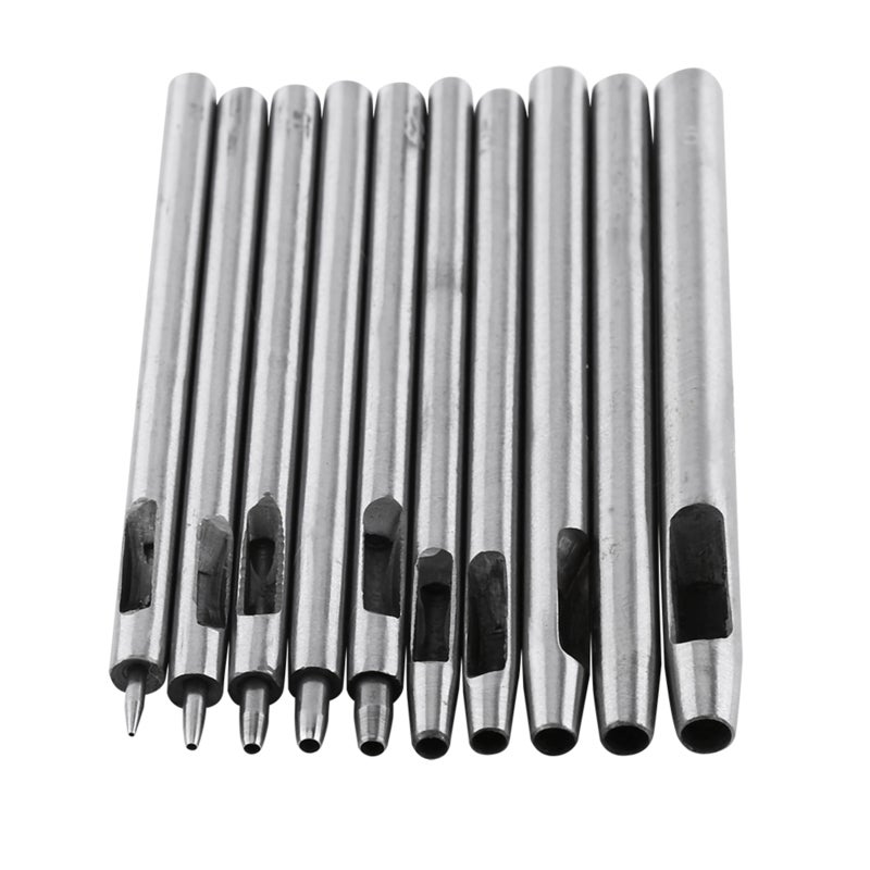 10pcs Metal Punch Leather Puncher Hole Kit Hollow Belt Craft Tool 0.5-5mm - Image 5