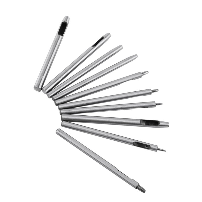10pcs Metal Punch Leather Puncher Hole Kit Hollow Belt Craft Tool 0.5-5mm - Image 4