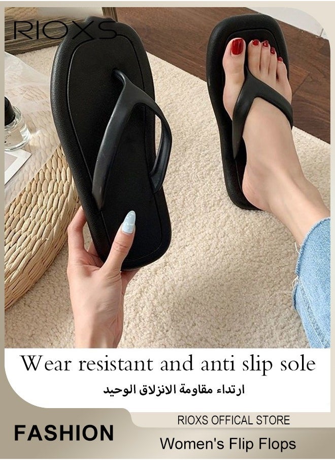 RIOXS - Women's Flip Flops, Anti-Slip Shower Slippers, Ultra Soft Flat Open Toe Sandals, Comfort Fit Flip Flops, Lightweight Slippers, Flipflops for Beach, Bathroom, Indoor or Outdoor Use - Image 1