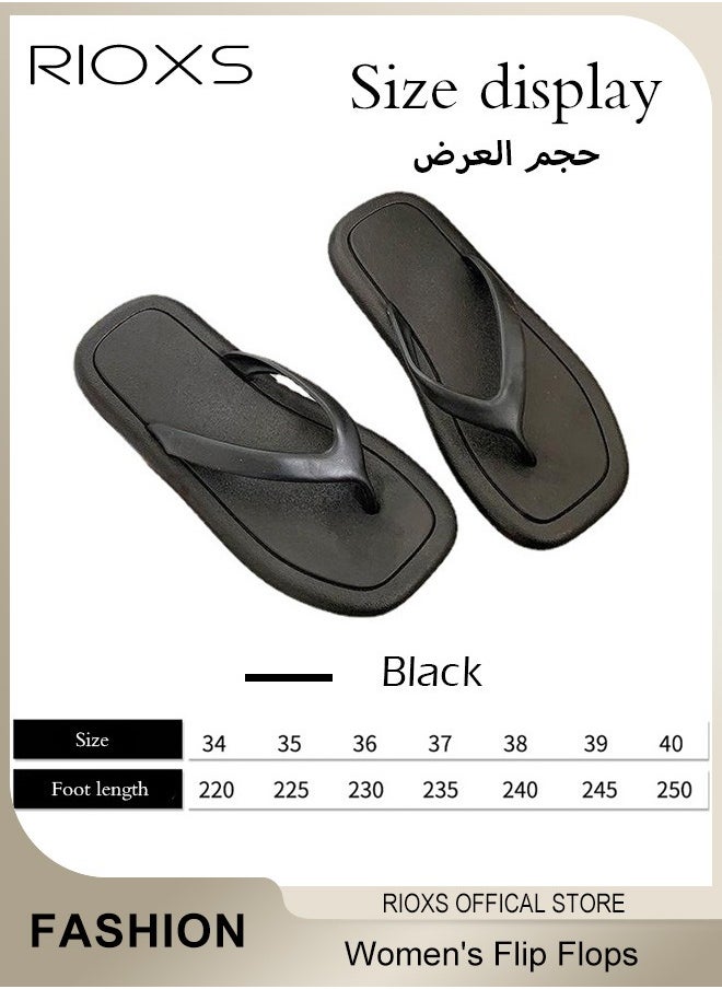RIOXS - Women's Flip Flops, Anti-Slip Shower Slippers, Ultra Soft Flat Open Toe Sandals, Comfort Fit Flip Flops, Lightweight Slippers, Flipflops for Beach, Bathroom, Indoor or Outdoor Use - Image 1