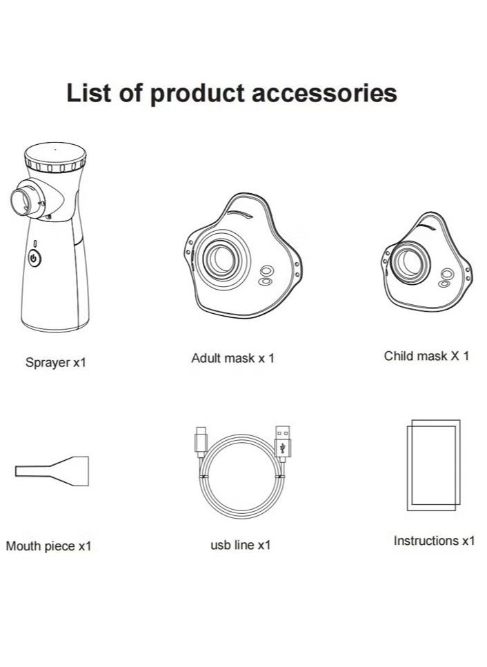 Generic - Portable Nebulizer Machine,Mini Vaporizers,USB Rechargeable Handheld Mesh Inhaler,Two Ways To Use For Adults And Children With Breathing Problems, For Home Office Outdoor - Image 1