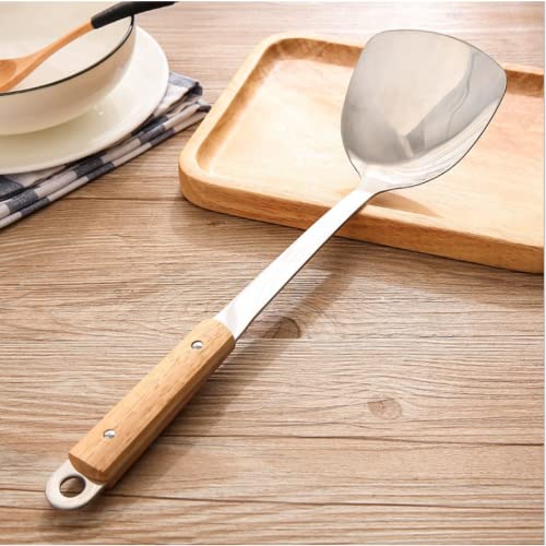 Naidev Kitchen Cooking Stainless Steel Utensils Set Wooden Handle Cooking Tools Gadgets Spatula Set Hook,Shovel, (spatule, 1) - Image 2