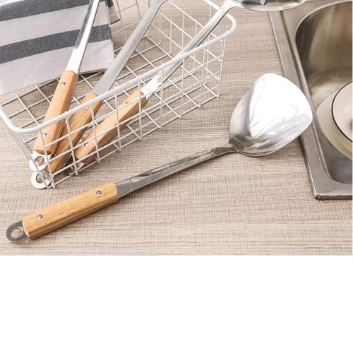 Naidev Kitchen Cooking Stainless Steel Utensils Set Wooden Handle Cooking Tools Gadgets Spatula Set Hook,Shovel, (spatule, 1) - Image 3