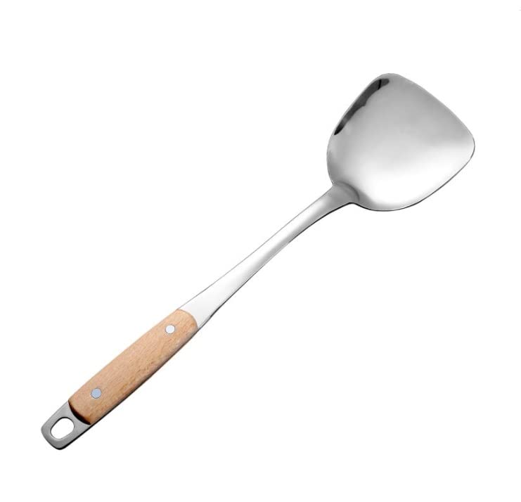 Naidev Kitchen Cooking Stainless Steel Utensils Set Wooden Handle Cooking Tools Gadgets Spatula Set Hook,Shovel, (spatule, 1) - Image 4