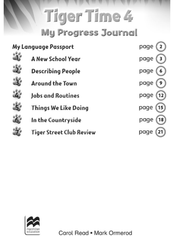 Macmillan Tiger Time -  English Course for Schools -level 4_My_Progress_Journal - Image 1