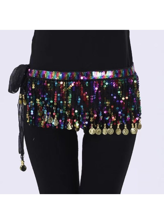 أوشحة رقص شرقي نسائية للرقص الشرقي للنساء وشاح شيفون متدلي للرقص الشرقي مع شرابة عملة معدنية - Image 1